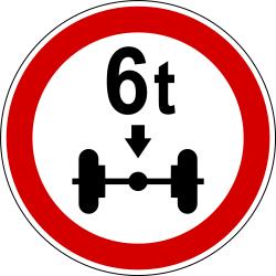 Prohibidos los vehículos con un peso por eje superior al indicado.