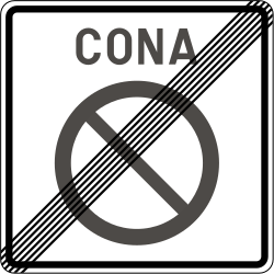End of the zone where parking is prohibited.