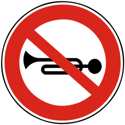 Utilisation du klaxon interdite.