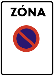 Beginn der Zone, in der das Parken verboten ist.