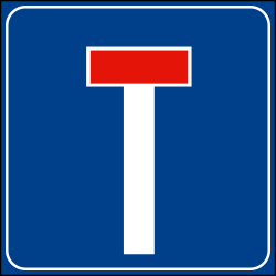Traffic sign of Turkey: <a href='/en/turkey/overview/dead-end'>Dead end</a> street
