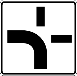 Traffic sign of Turkey: Curve of the <b>main road</b>