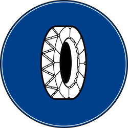 Traffic sign of Turkey: <a href='/en/turkey/overview/snow-chains'>Snow chains</a> mandatory