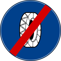Traffic sign of Turkey: Removing <a href='/en/turkey/overview/snow-chains'>snow chains</a> mandatory