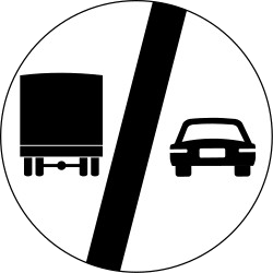 Traffic sign of Turkey: End of the <a href='/en/turkey/overview/overtaking'>overtaking</a> prohibition for <a href='/en/turkey/overview/truck'>trucks</a>