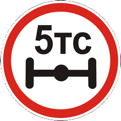 Vehicles with an axle weight heavier than indicated prohibited.