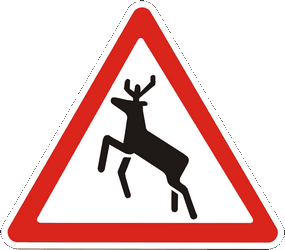 Warning for crossing deer.
