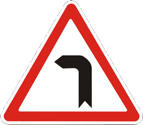Aviso para uma curva à esquerda.