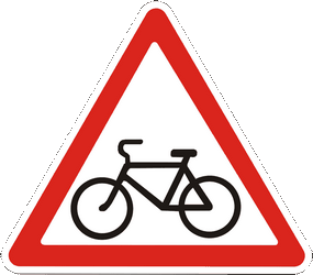 Warning for cyclists.