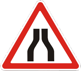 Warning for a road narrowing.