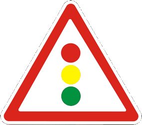 Warning for a traffic light.
