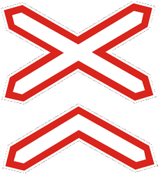 Warning for a railroad crossing with more than 1 railway.