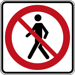 Pedestres proibidos.