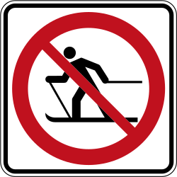 Skifahrer verboten.