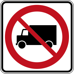 Caminhões proibidos.