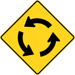Warning for a roundabout.