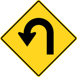 Warning for a U-turn.