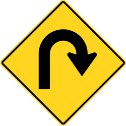 Warning for a U-turn.