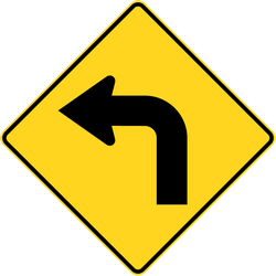 Warnung vor einer scharfen Kurve nach links.
