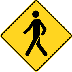 Warning for pedestrians.