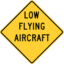 Waarschuwing voor laagvliegende vliegtuigen.