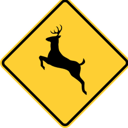 Advertencia por cruzar ciervos.