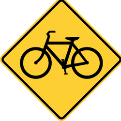 Waarschuwing voor fietsers.