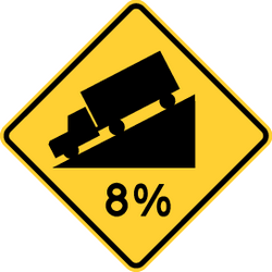 Warning for a steep descent.