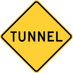 Advertencia por un túnel.