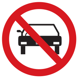 Carros proibidos.