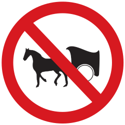 Charrettes à chevaux interdit.