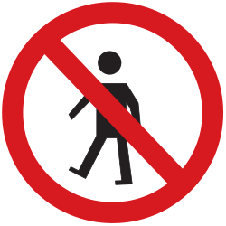 Voetgangers verboden.