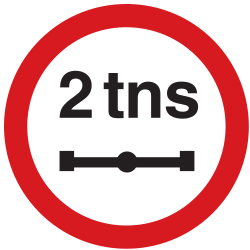 Vehicles with an axle weight heavier than indicated prohibited.