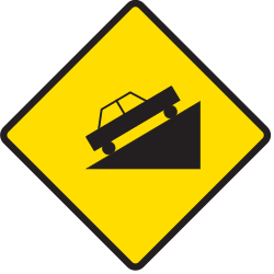 Warning for a steep ascent.