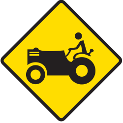 Warnung für Traktoren.
