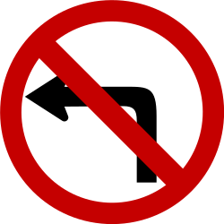 Turning left prohibited.