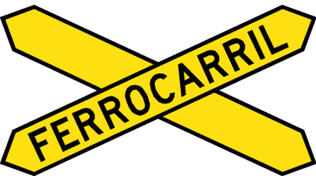 Advertencia para un cruce de ferrocarril con 1 vía.