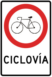 Mandatory path for cyclists.