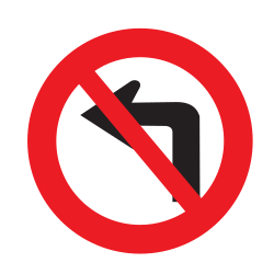 Links abbiegen verboten.