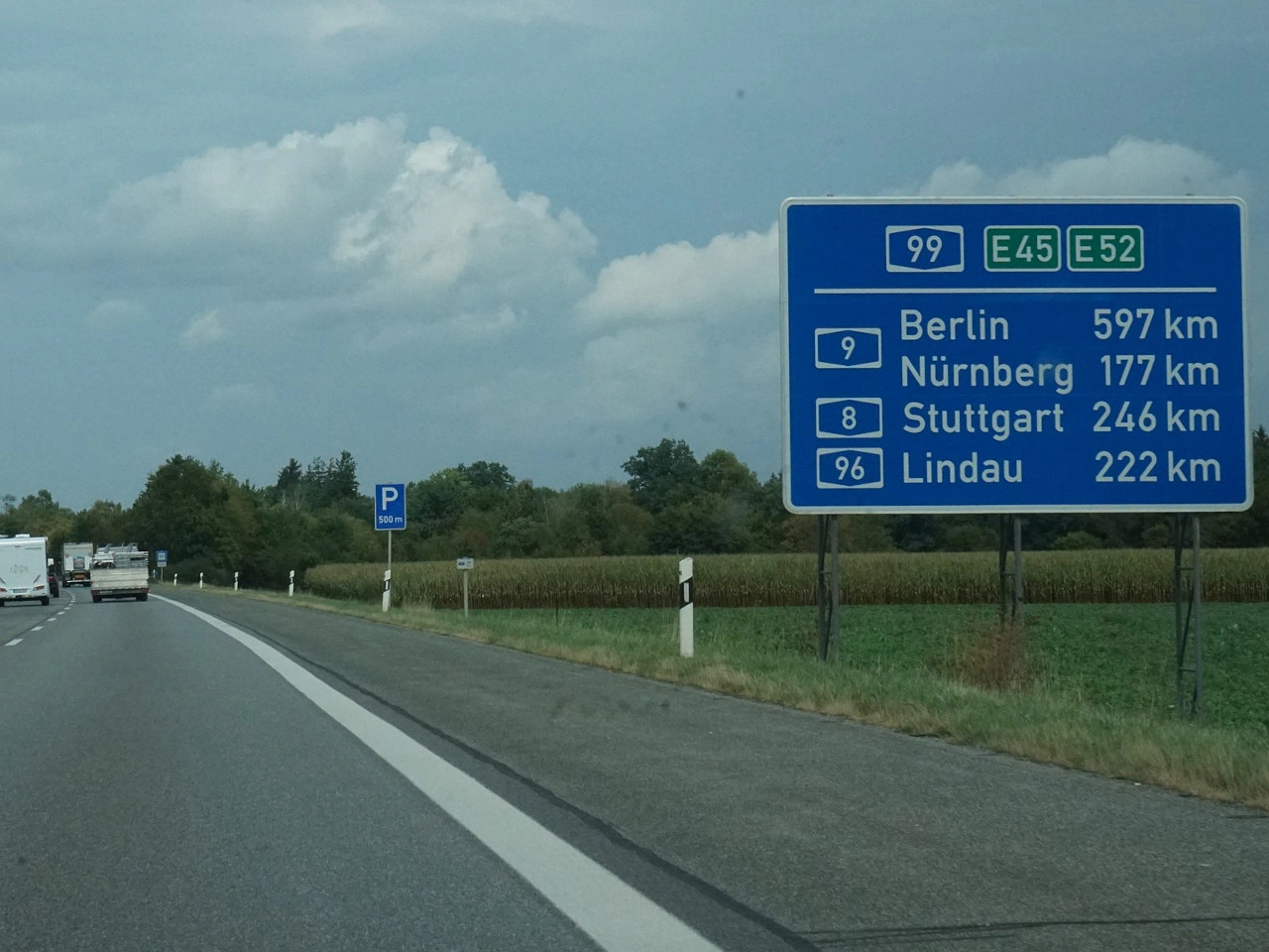 Panneau de distances