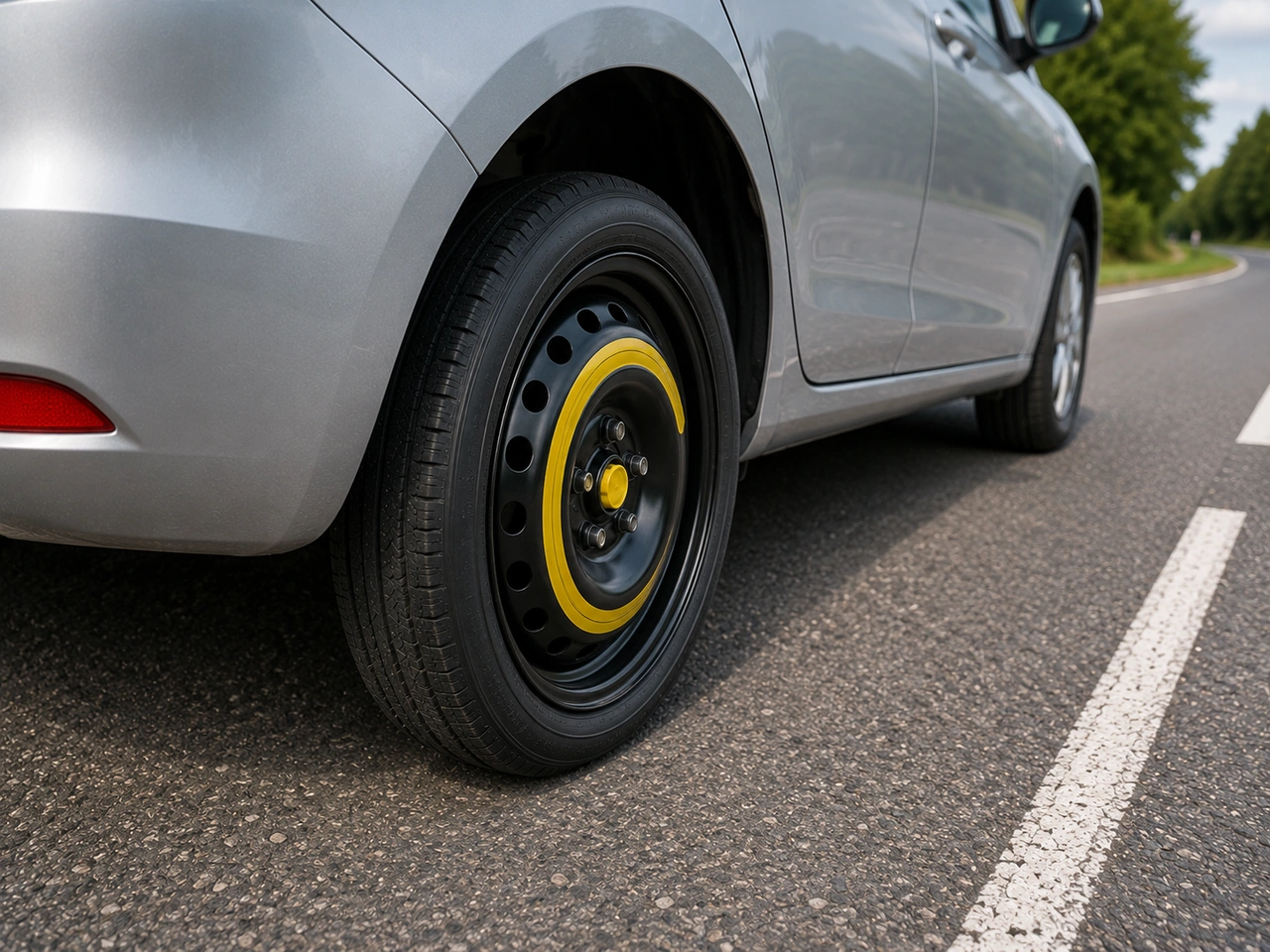 What should you do after fitting a temporary spare wheel?