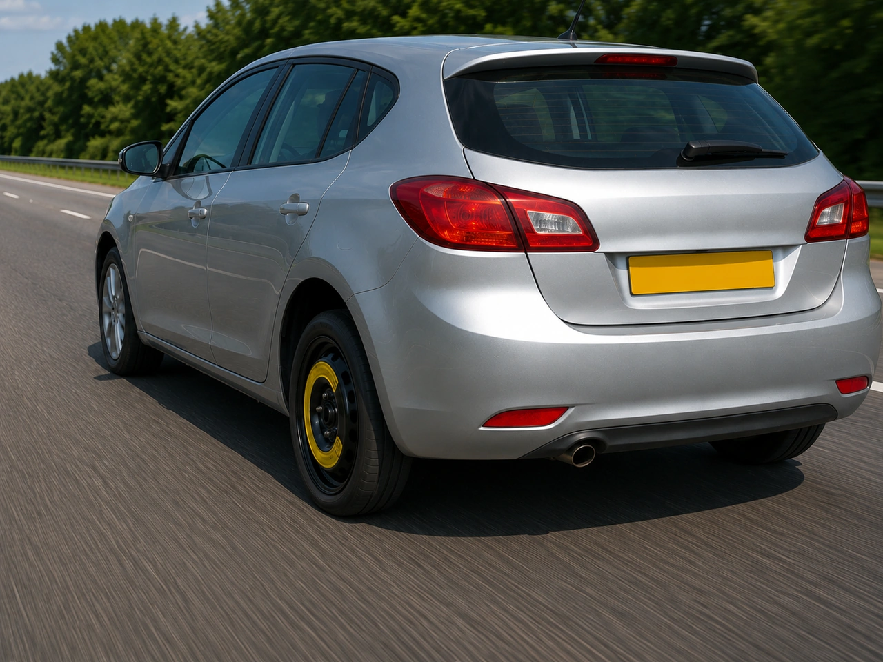 What should you do after fitting a temporary spare wheel?