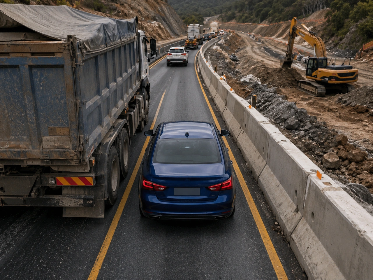 Why should you avoid unnecessary lane changes in roadworks?