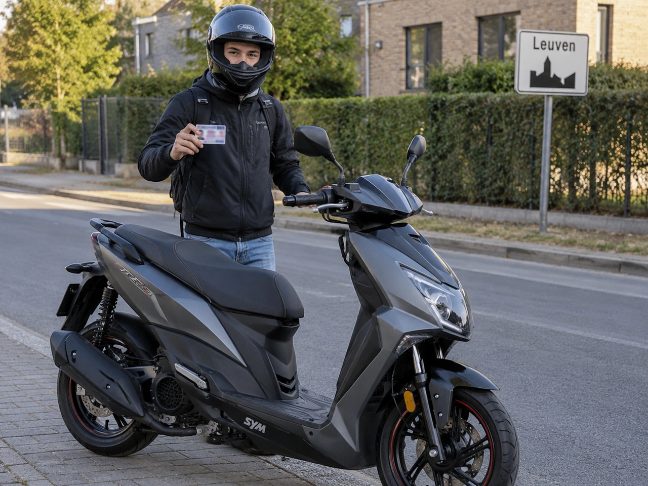 What is the minimum licence category for a Belgian class B moped?