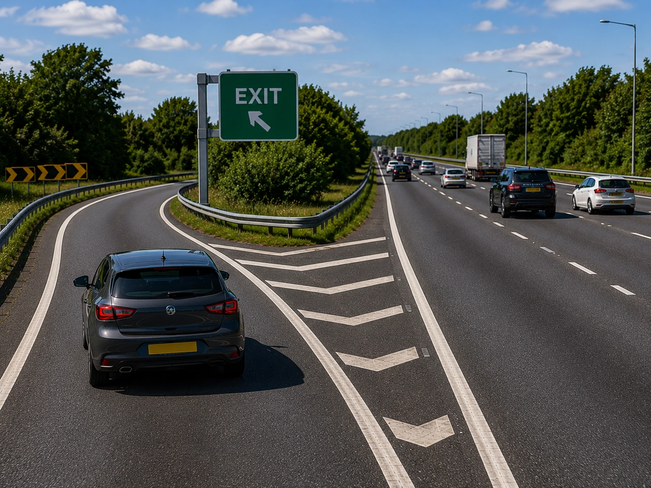 What should you do before leaving a motorway?