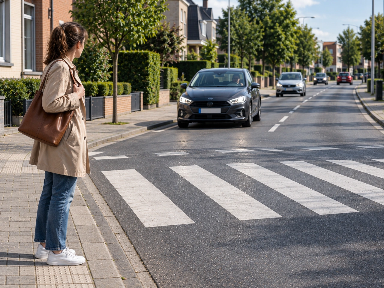 What should you do before using a pedestrian crossing?