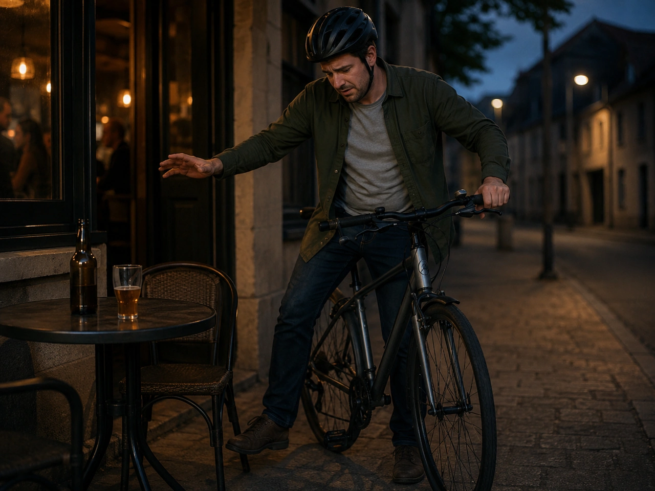 Why is riding a bicycle after drinking alcohol dangerous?