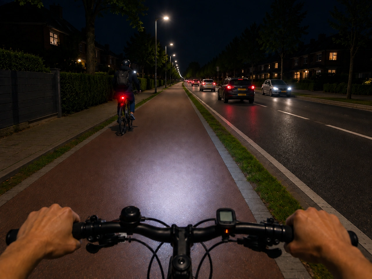 Why is it important to use bicycle lights at night?