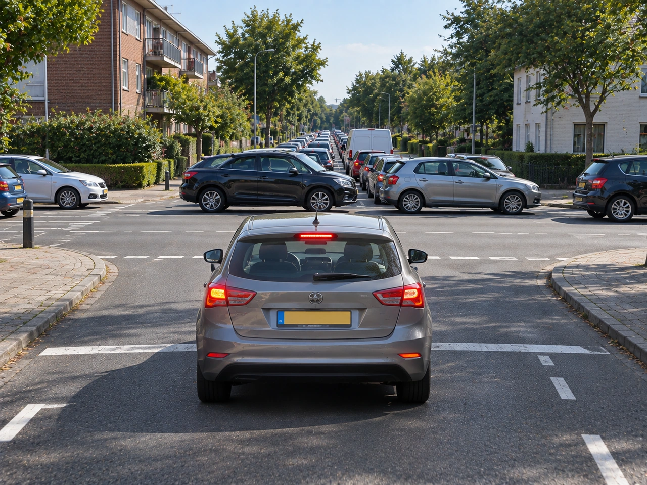 What should you do if traffic ahead is blocking a junction?