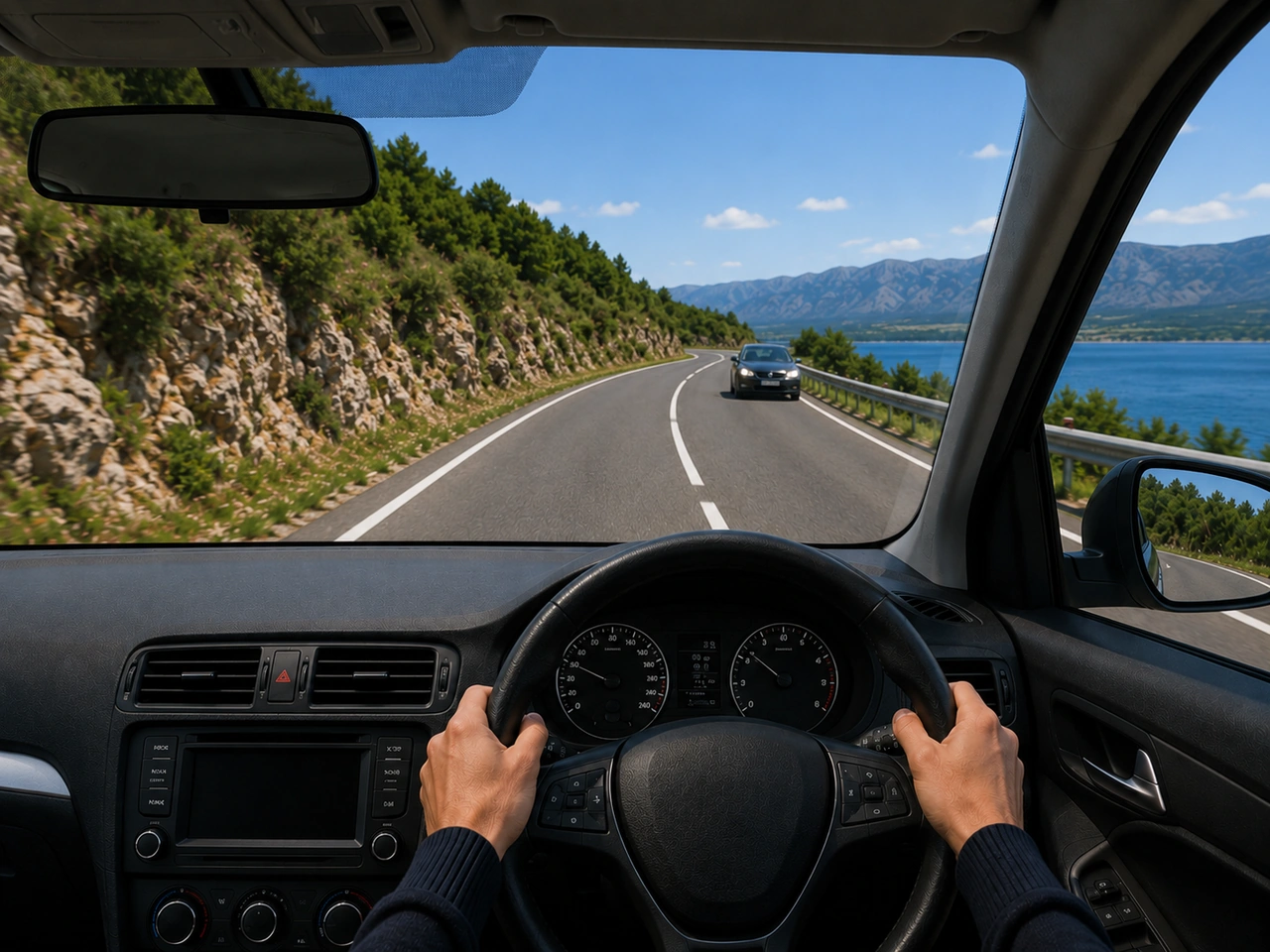 Why should you avoid braking hard on a curve?